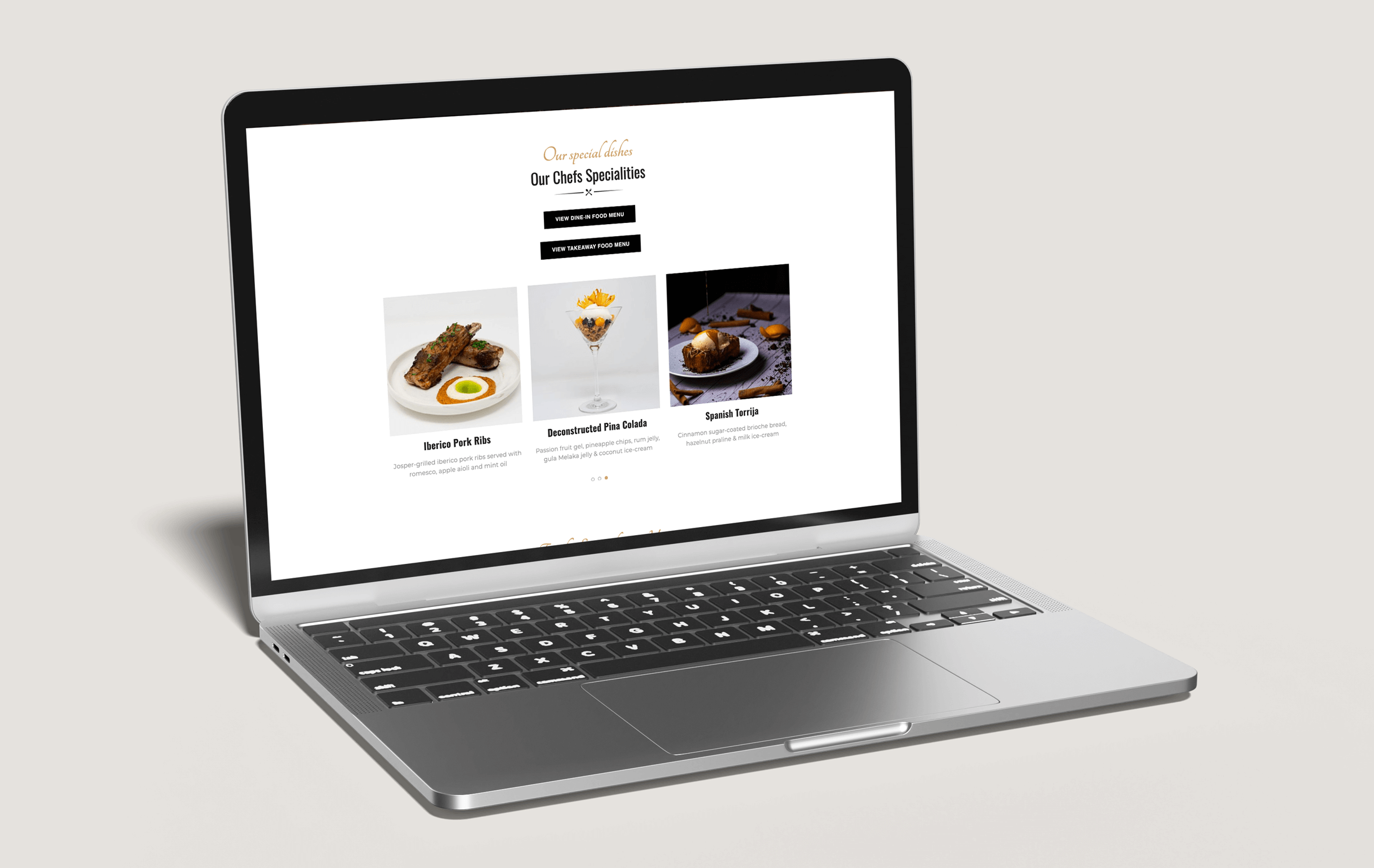 Winery Website on Laptop