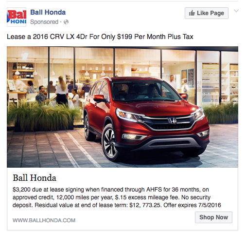 Example of Facebook Ads Campaign