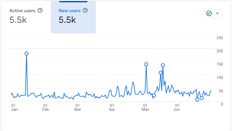 New users in January to June 2024
